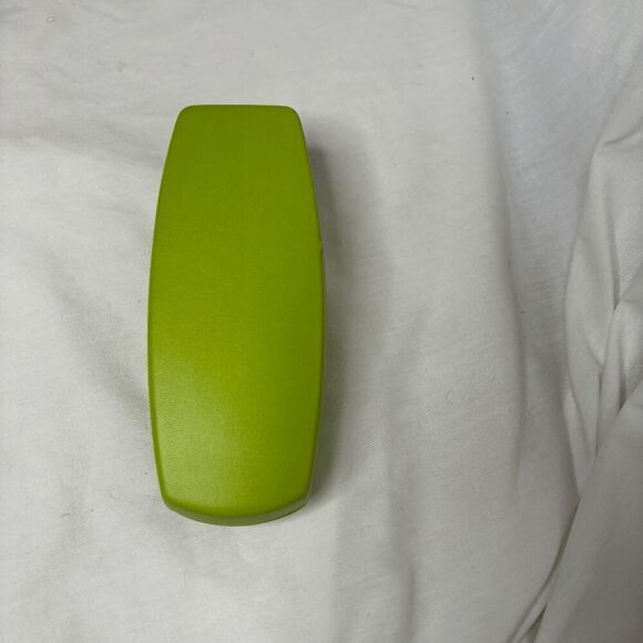 KOALI Eyeglasses COFFIN Case HARD Green CLAMSHELL Red VELVET LINED Interior VTG - Picture 3 of 9